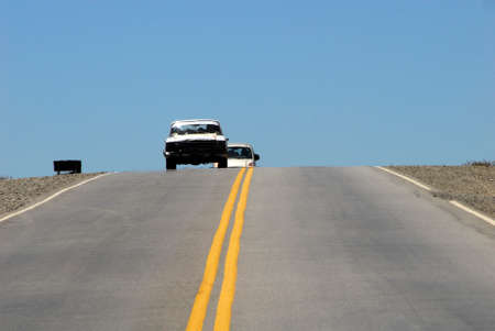 transport routes and road traffic in Patagonia, Argentina, mobility in South Americaの写真素材