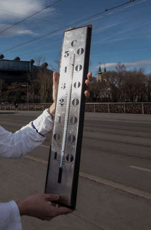 thermometer for measuring and observing the temperature, weather and meteorology