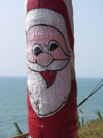 Santa Claus or Father Christmas symbol for christmas eve in popular cultureの写真素材