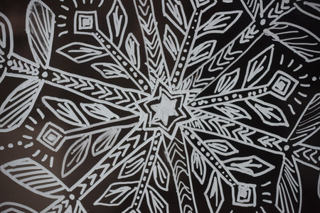 snow crystal or snow flake, symbol for  winter time and cold seasonの写真素材