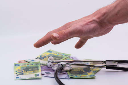 medical expenses and doctor fees, costs of health care systemの写真素材