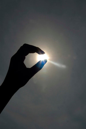 the summer sun as a symbol for hot weather and bright day