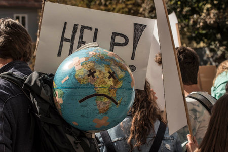 symbol for global warming and climate change on our planet