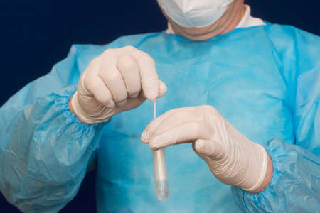 a corona virus or Covid-19 test for detecting SARS-CoV-2 infectionの写真素材