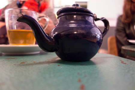 tea pot for tea drinking, hot beverage made from cured or fresh leavesの写真素材