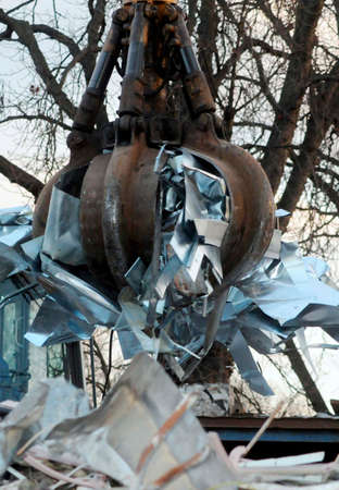 scrap metal in the scrap yard, waste and garbage on a junkyard