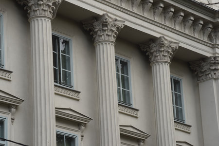 a column, stele or stela for buildings in architecture