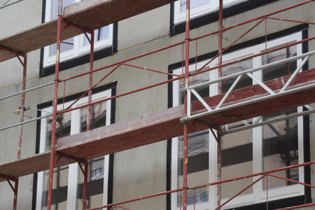 scaffolding for renovation of old buildings, construction and repair work