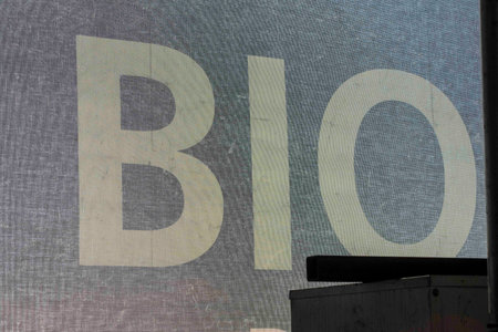 an organic (german: Bio) sign, quality products from agricultural farmingの写真素材