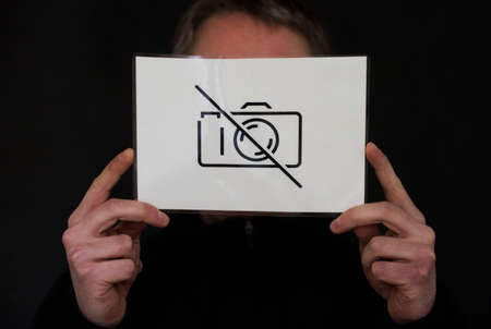 a ban on photography sign, the prohibition of taking picturesの写真素材