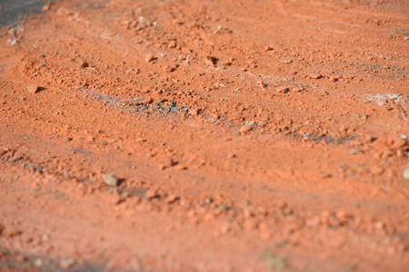 Close up of dirt. The color red, associated with danger, love, courage and passion