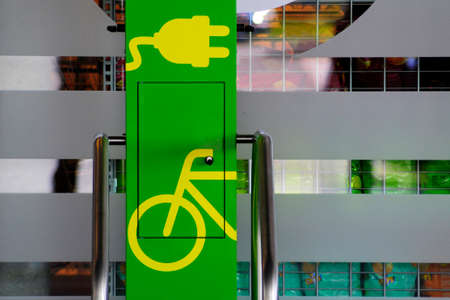 an electric bike or e-bike charging station, electromobility with bicycle