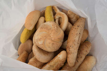 buns or bread rolls from the bakery, freshly baked goods