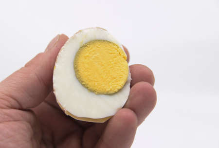 a hard boiled chicken egg for breakfast, a natural product
