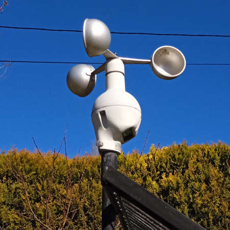 Wind measurement by weather station, observing weather conditions in meteorology