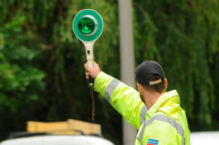 traffic guard or traffic controller for traffic regulation on the street