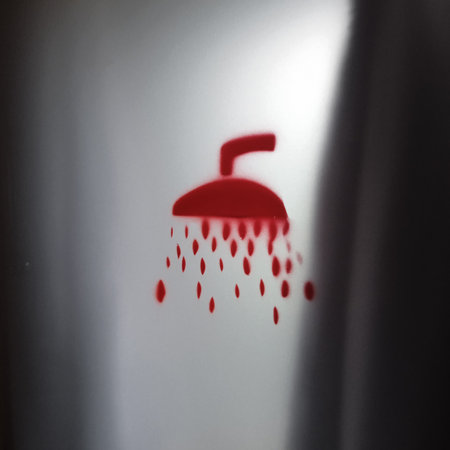 a symbol of a shower, a facility for personal hygieneの写真素材