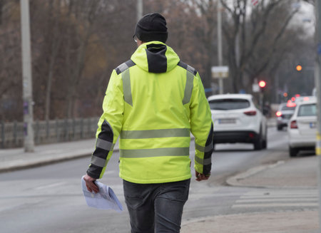warning vest as protective clothing at work, industrial safety measure