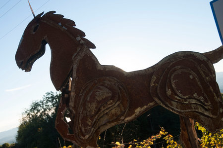 unicorn as a creature from mythology, with a single horn on the foreheadの写真素材