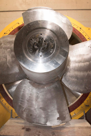 kaplan turbine a rotary mechanical device for the generation of energy and powerの写真素材