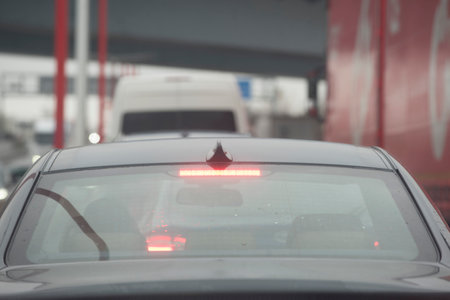 visibility and weather conditions in road traffic, driving a carの写真素材