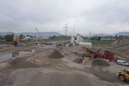 a ballast plant or gravel plant for stone breaking worksのeditorial素材