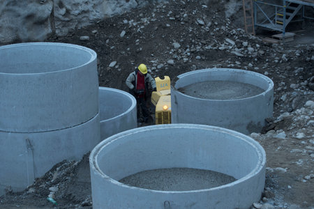 a water pipe or a pipeline in the construction industryのeditorial素材