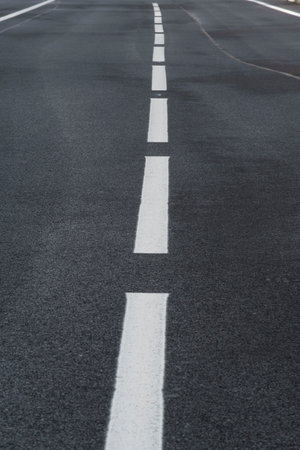 road marking or ground marking on the road in trafficの写真素材