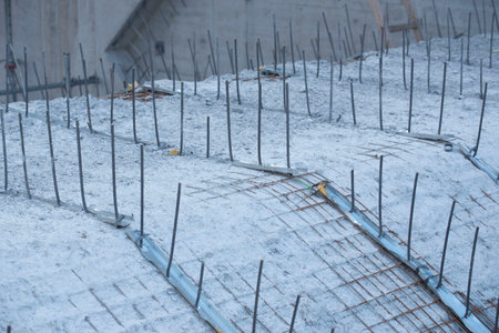 concrete foundation or foundation in the construction and building industryの写真素材