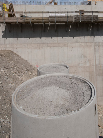 sewer construction in hydraulic engineering for water and wastewater supplyの写真素材