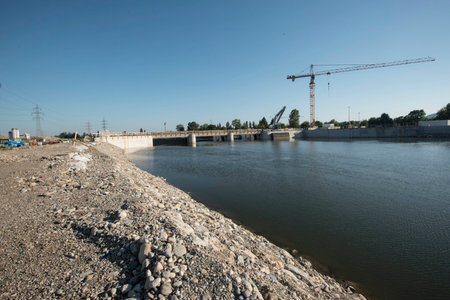 a hydroelectric power plant for generation of energy and electricityのeditorial素材