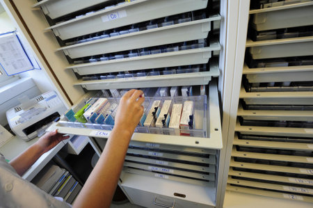 a pharmacy for getting drugs, medication and other medical productsのeditorial素材
