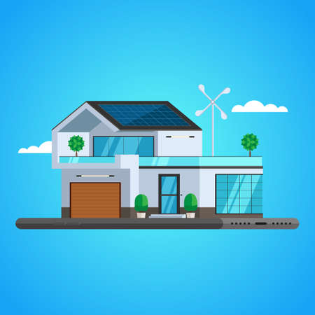 Concept of smart house technology system. Centralized control Smart phone. Vector Illustration trendy flat design for web and printed materialsのイラスト素材