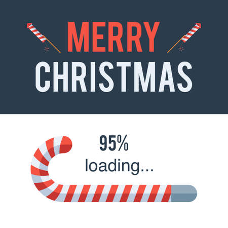 Merry Christmas loading bar,  Candy Cane. Holidays concept sign. Vector illustration for holiday design web banners website or greeting cardsのイラスト素材