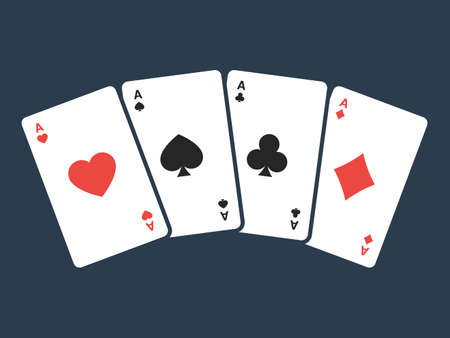 Four aces playing cardsのイラスト素材
