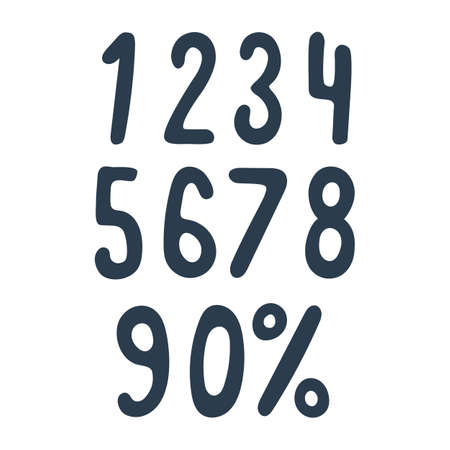 Hand drawn numbersのイラスト素材