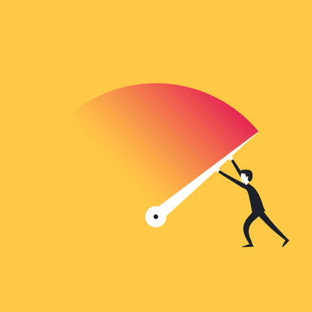 Businessman trying to stop timeのイラスト素材