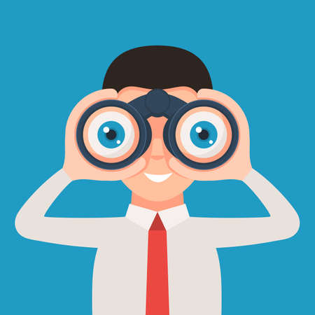 Man with binocularsのイラスト素材