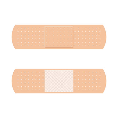 Aid band plaster strips set symbol. Vector illustration to flat style design isolated on white backgroundのイラスト素材