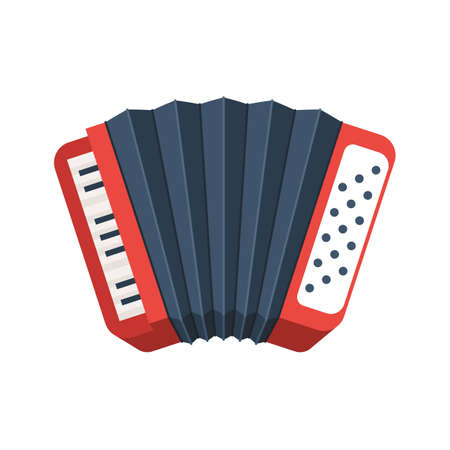 Red accordion icon vector illustration.