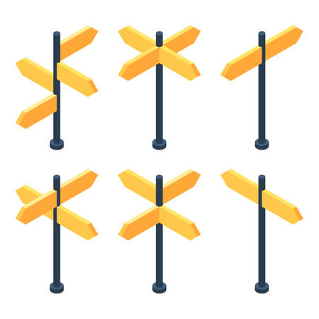 Signs in different directions illustration.のイラスト素材