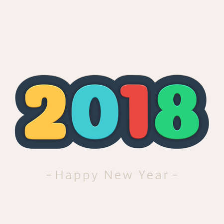 Happy New Year greeting card design.