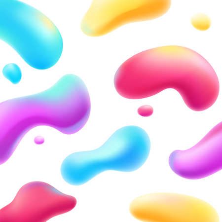Colorful fluid shapes on white. Abstract trendy background. Vector illustration modern template for the cover design of brochures, web banners, flyers or postersのイラスト素材