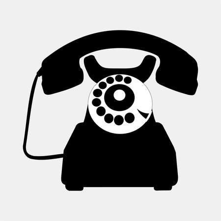 black retro telephoneのイラスト素材