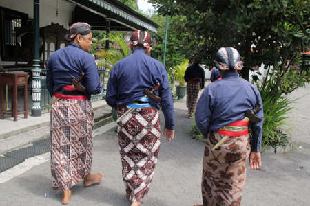 The Sultan servants at the Yogyakarta Sultan Palaceのeditorial素材