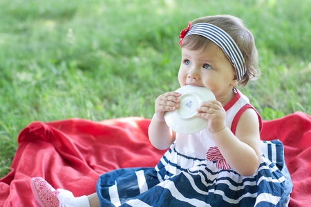 baby girl at the picnic