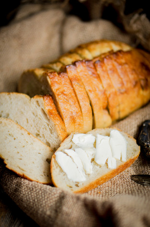 Breads in basketの写真素材