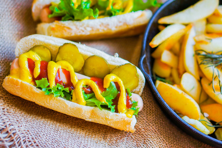 hot dogsの写真素材