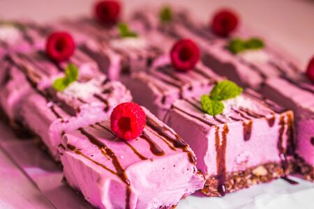 Fresh raspberry cakeの写真素材