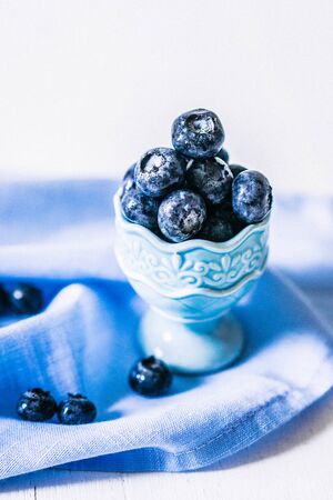 Closeup of fresh blueberriesの写真素材